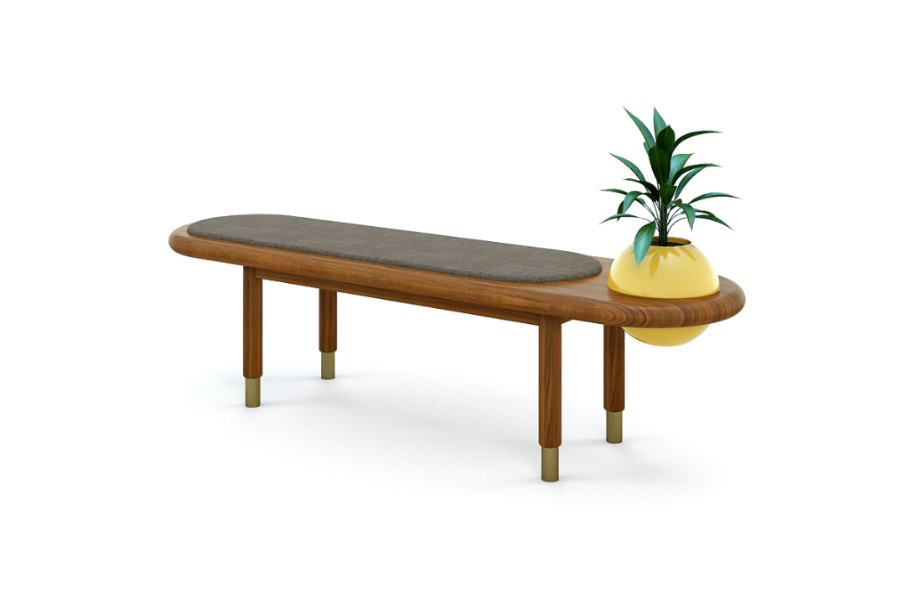 Pebble Bench (with pot)