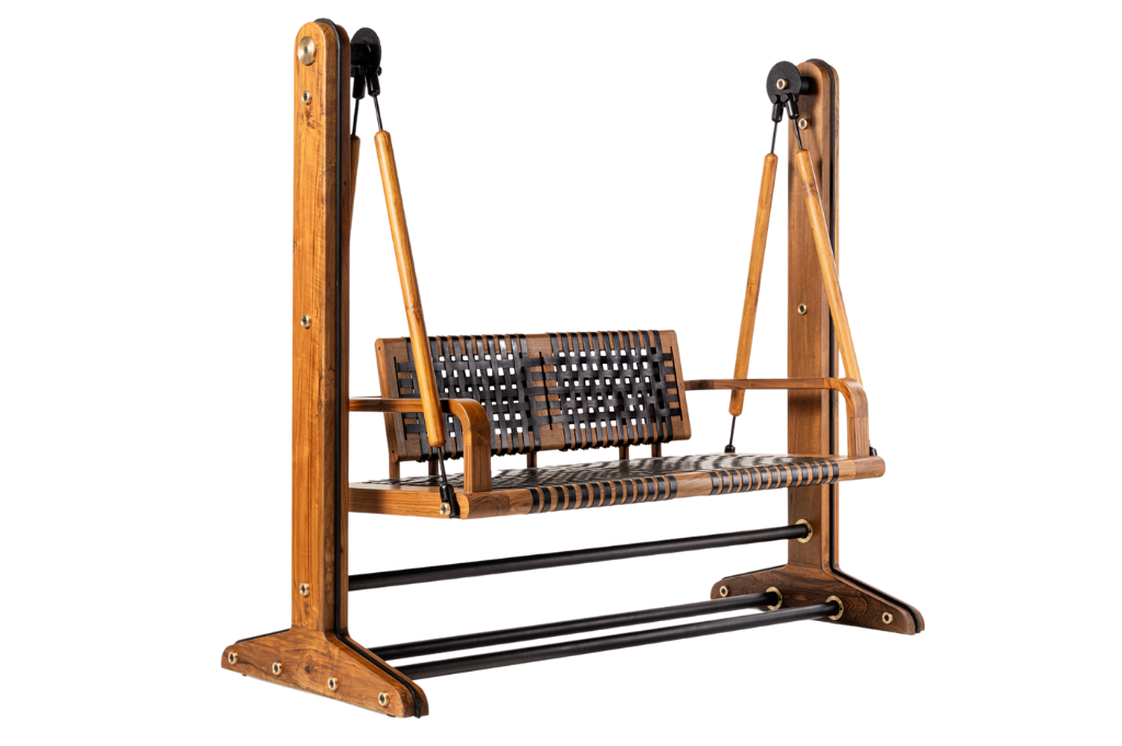 Piatto Swing – Leather Weaving (Free Standing)